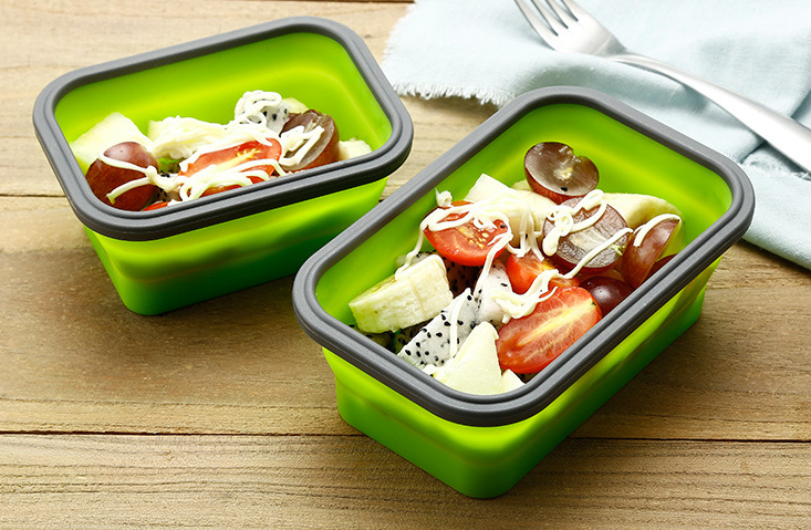 硅胶折叠饭盒定制 硅胶折叠饭盒定制